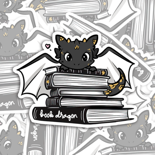 Book Dragon Bookish Sticker/Magnet