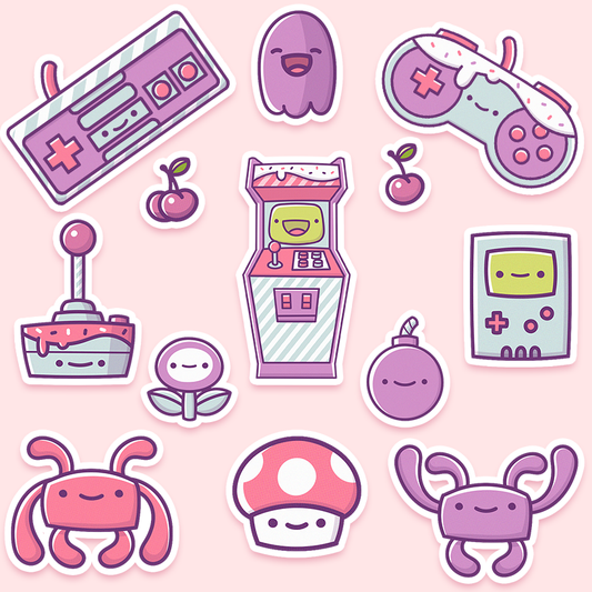 Retro Gaming Sticker or Magnet Pack