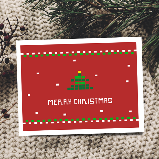 Pixel Holiday Tree Card